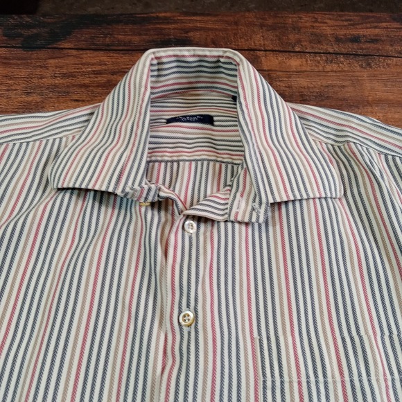Burberry London Long Sleeve Button Up Shirt Men's XL Stripe Made in USA - Picture 1 of 8